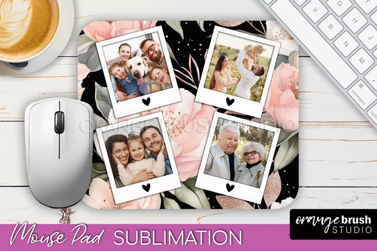 Photo Mouse Pad Sublimation, Floral Mouse Pad Picture Frame