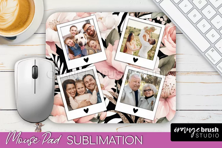 Photo Mouse Pad Sublimation, Floral Mouse Pad Picture Frame