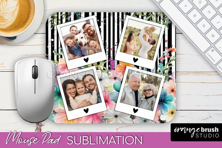 Photo Mouse Pad Sublimation, Floral Mouse Pad Picture Frame