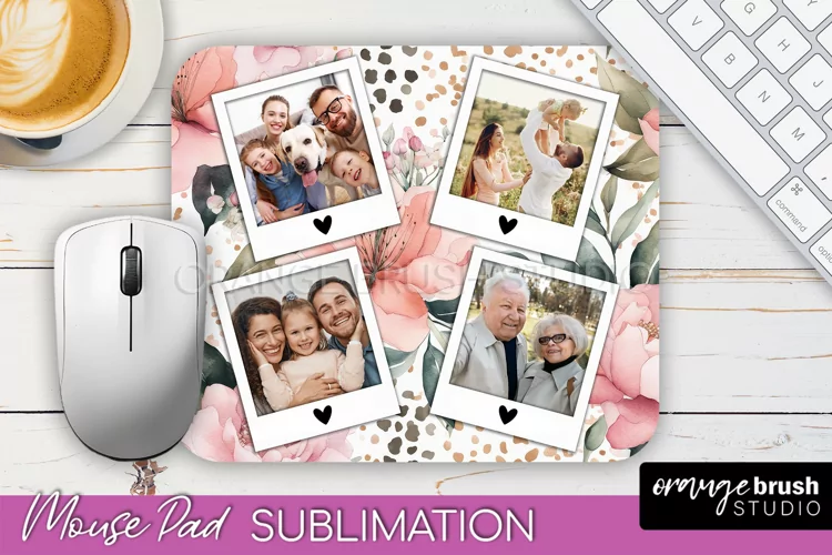 Photo Mouse Pad Sublimation, Floral Mouse Pad Picture Frame