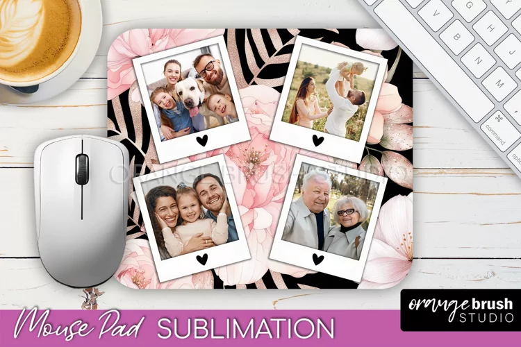 Photo Mouse Pad Sublimation, Floral Mouse Pad Picture Frame