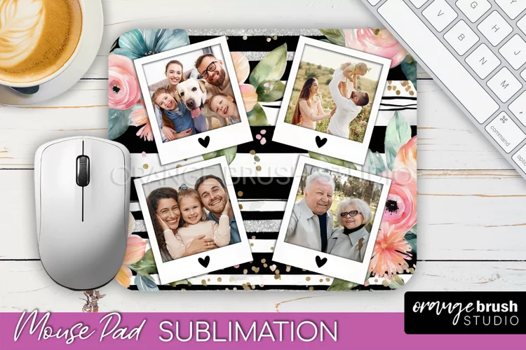 Photo Mouse Pad Sublimation, Floral Mouse Pad Picture Frame