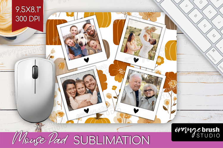 Pumpkun Photo Mouse Pad PNG - Fall Picture Frame Mouse Pad