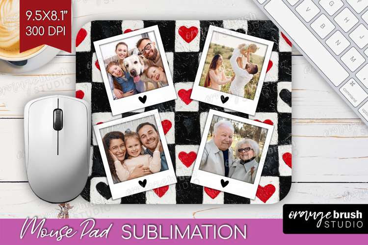Heart Pattern Photo Mouse Pad PNG - Valentines Day Picture