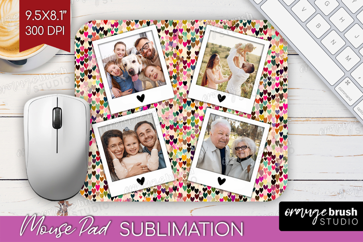 Heart Pattern Photo Mouse Pad PNG - Valentines Day Picture