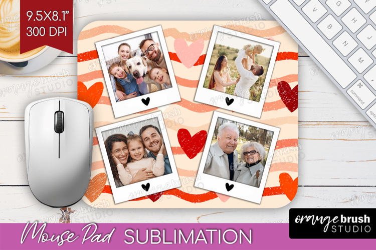 Heart Pattern Photo Mouse Pad PNG - Valentines Day Picture