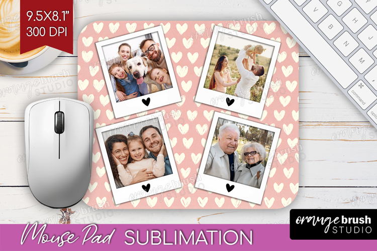 Heart Pattern Photo Mouse Pad PNG - Valentines Day Picture