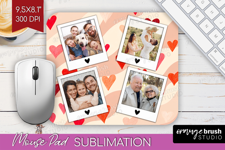 Heart Pattern Photo Mouse Pad PNG - Valentines Day Picture
