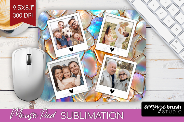 Pearl Photo Mouse Pad PNG - Pearl Texture Picture Frame Pad