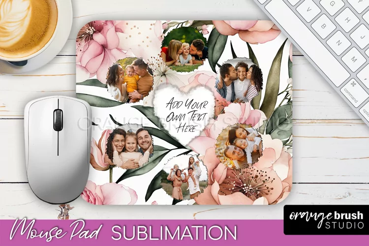 Photo Mouse Pad Sublimation, Floral Mouse Pad Picture Frame
