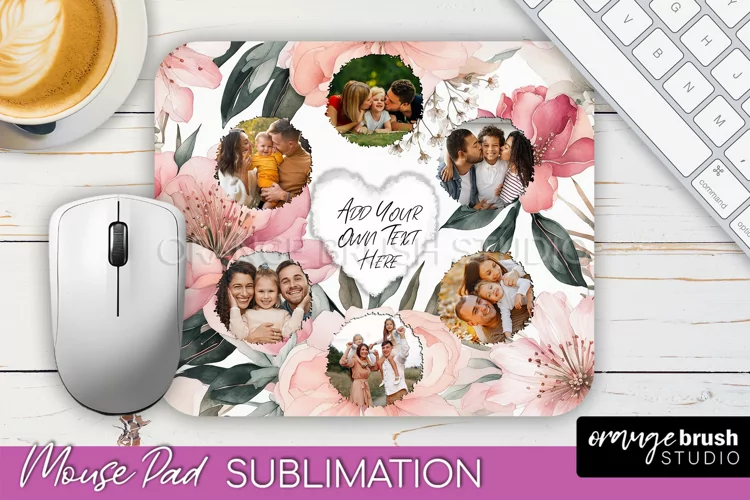Photo Mouse Pad Sublimation, Floral Mouse Pad Picture Frame