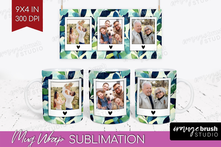 Eucalyptus Photo Mug Wrap PNG - Botanical Picture Frame Mug