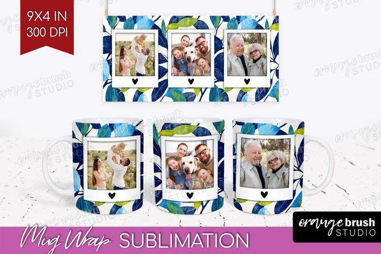 Eucalyptus Photo Mug Wrap PNG - Botanical Picture Frame Mug