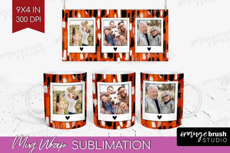 Halloween Photo Mug Wrap PNG - Brush Stroke Picture Frame