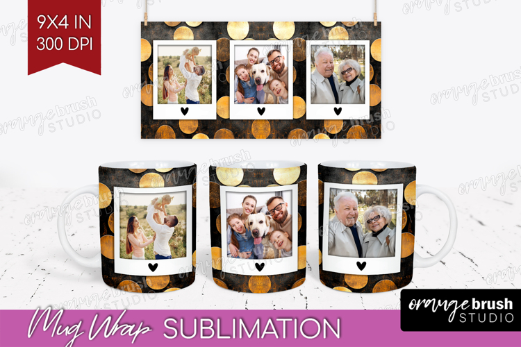 Rose Gold Photo Mug Wrap PNG - Abstract Picture Frame Mug