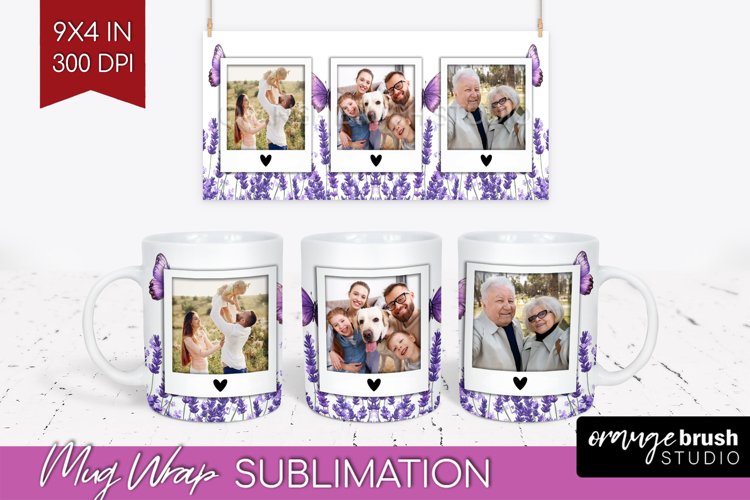 Wildflowers Photo Mug Wrap PNG - Floral Picture Frame Mug