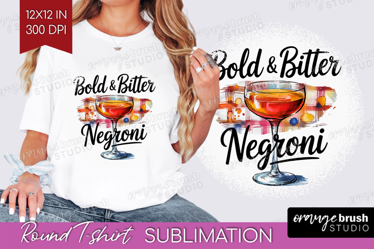 Negroni Cocktail Round Tshirt Background Summer Drink PNG