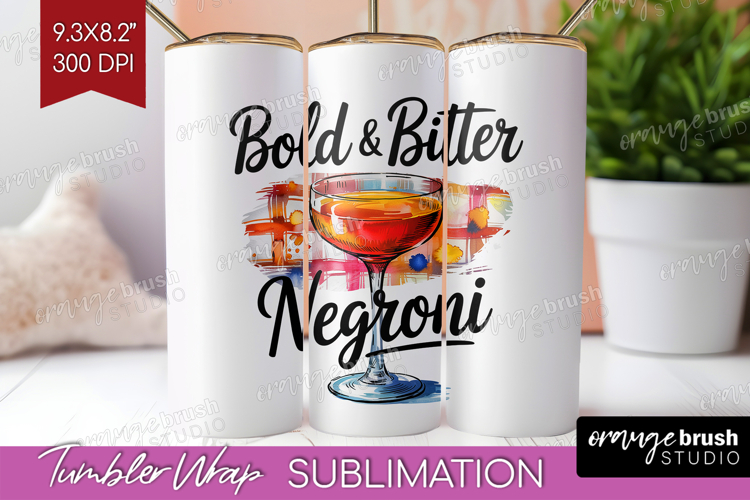 Negroni Cocktail Tumbler Wrap Summer Drink Tumbler PNG
