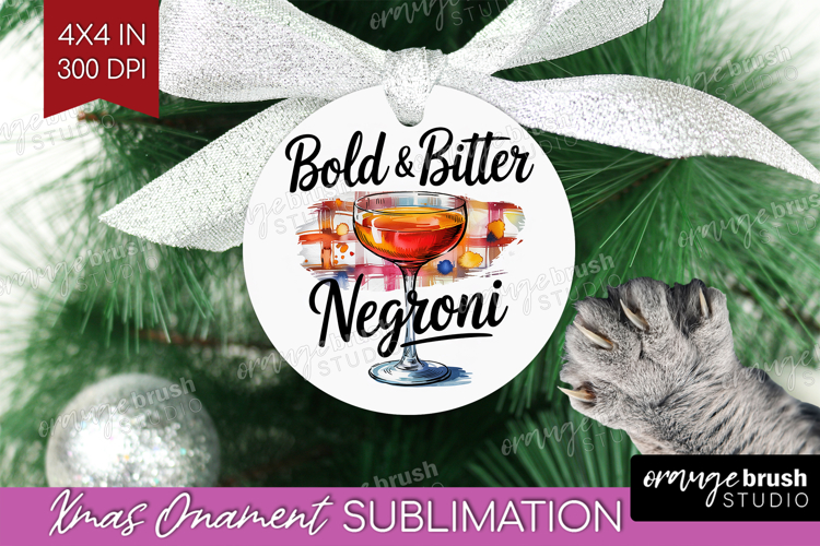 Negroni Cocktail Ornament PNG Summer Drink PNG Sublimation