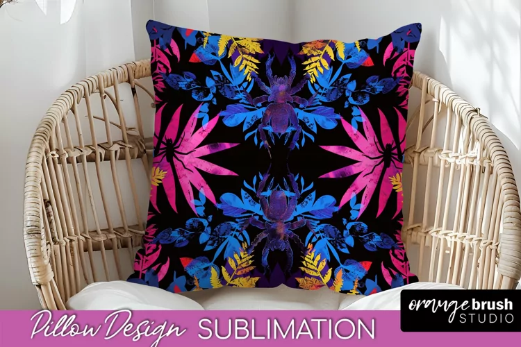 Neon Halloween Pillow Sublimation - Spooky Pillow Cover
