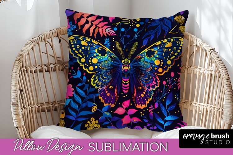 Neon Halloween Pillow Sublimation - Spooky Pillow Cover example image 1