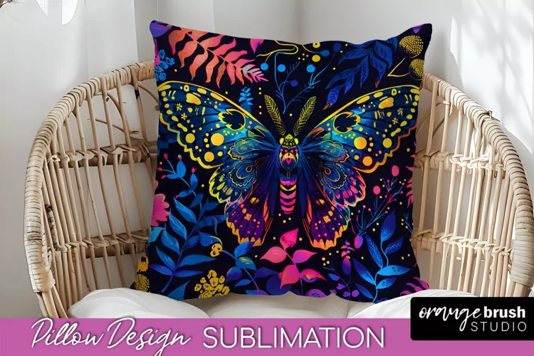 Neon Halloween Pillow Sublimation - Spooky Pillow Cover