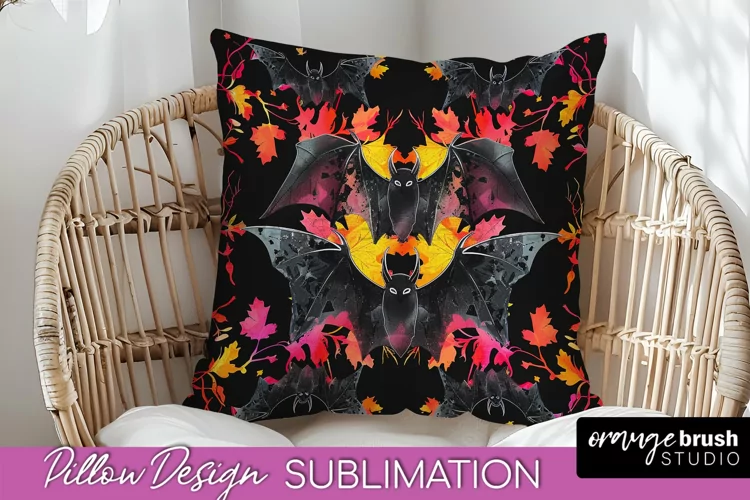 Neon Halloween Pillow Sublimation - Spooky Pillow Cover