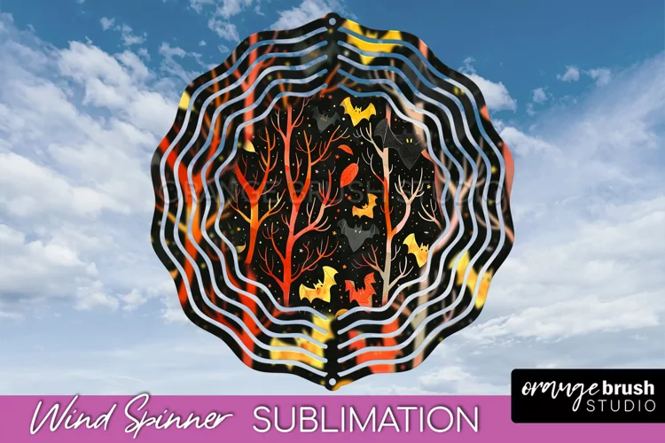 Neon Halloween Wind Spinner, Spooky Wind Spinner Sublimation