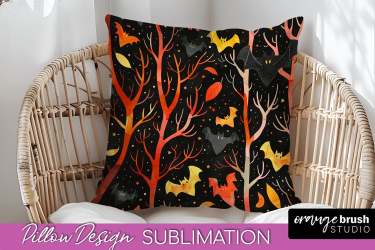 Neon Halloween Pillow Sublimation - Spooky Pillow Cover example image 1