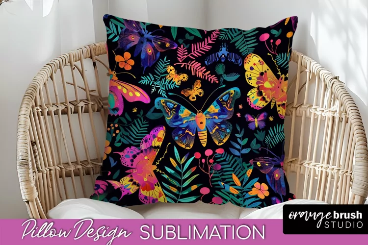 Neon Halloween Pillow Sublimation - Spooky Pillow Cover
