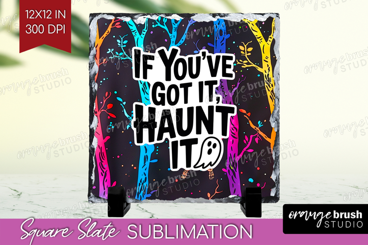 Sarcastic Quote Slate PNG - Halloween Square Slate example image 1