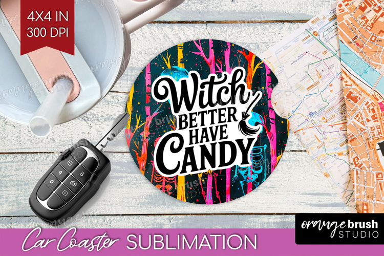 Sarcastic Quote Car Coaster - Halloween Coaster PNG example image 1