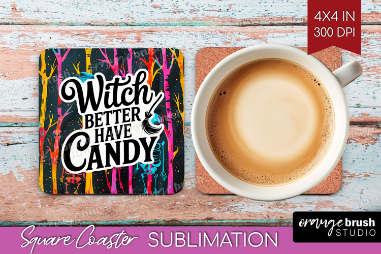 Sarcastic Quote Square Coaster - Halloween Coaster PNG