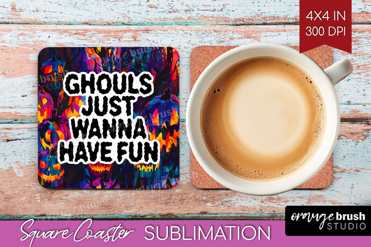Sarcastic Quote Square Coaster - Halloween Coaster PNG