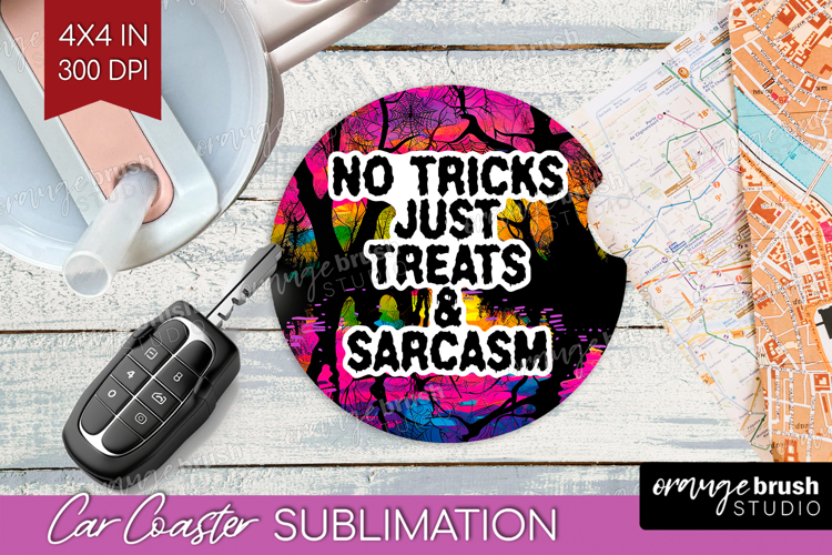 Sarcastic Quote Car Coaster - Halloween Coaster PNG example image 1