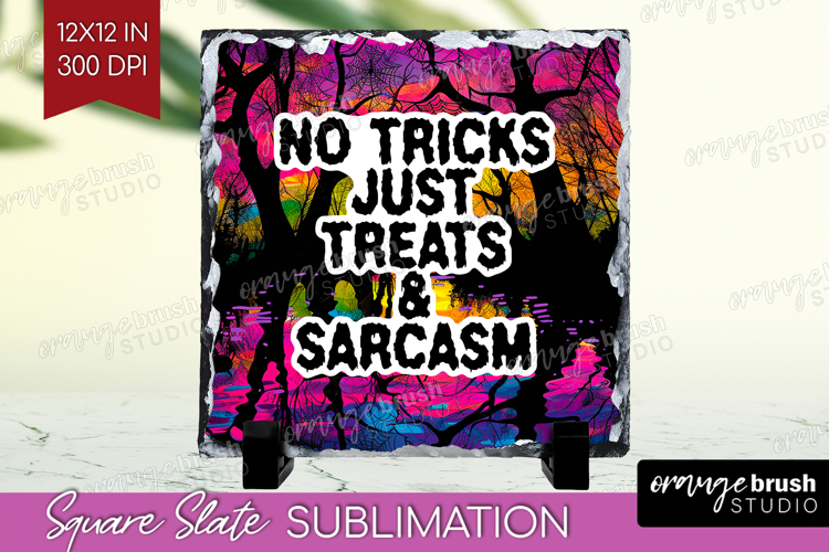 Sarcastic Quote Slate PNG - Halloween Square Slate