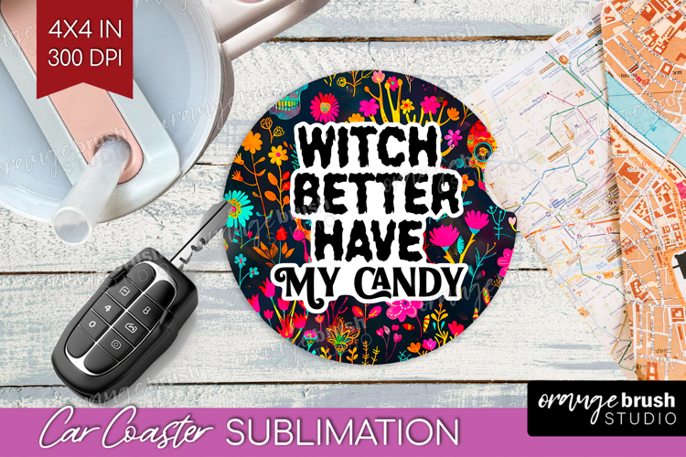 Sarcastic Quote Car Coaster - Halloween Coaster PNG example image 1