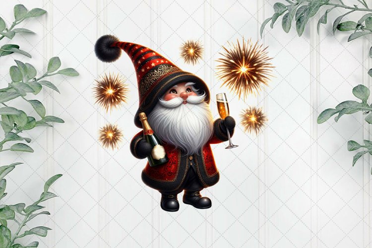 Happy New Year Gnome Sublimation Clipart