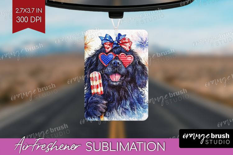 Newfoundland Dog Air Freshener PNG 4th Of July PNG