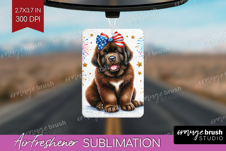 Newfoundland Dog Air Freshener PNG Patriotic Dog PNG