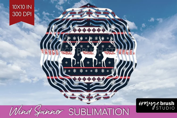Nordic Christmas Wind Spinner Sublimation PNG