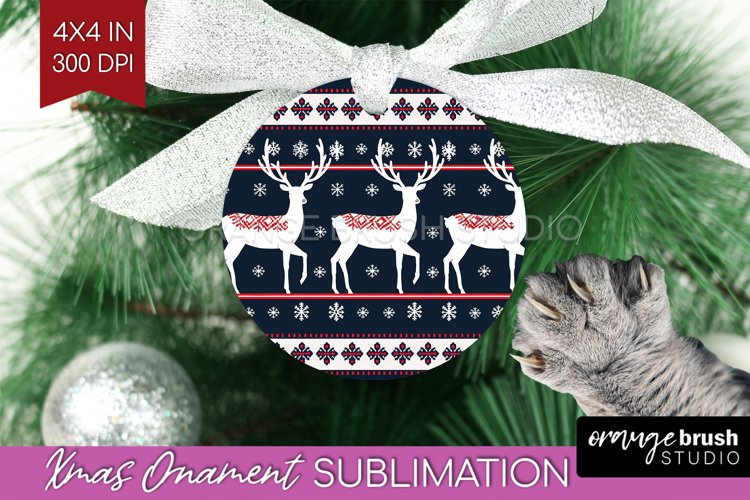 Nordic Christmas Ornament PNG - Winter Pattern Sublimation example image 1