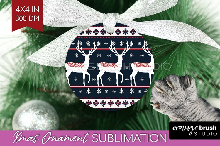 Nordic Christmas Ornament PNG - Winter Pattern Sublimation