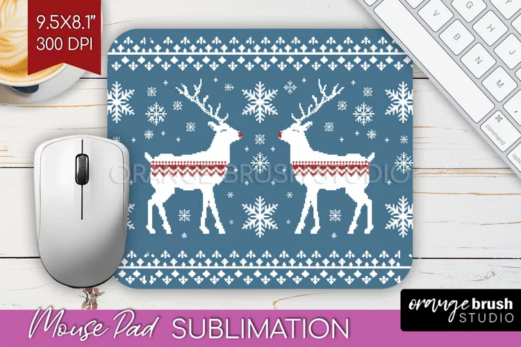 Nordic Christmas Mouse Pad Sublimation - Winter Mousepad PNG