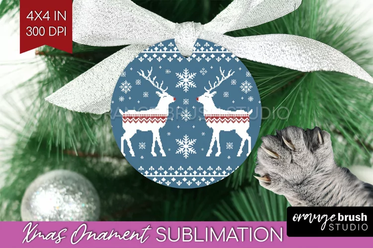 Nordic Christmas Ornament PNG - Winter Pattern Sublimation