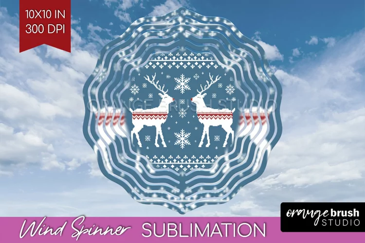 Nordic Christmas Wind Spinner Sublimation PNG