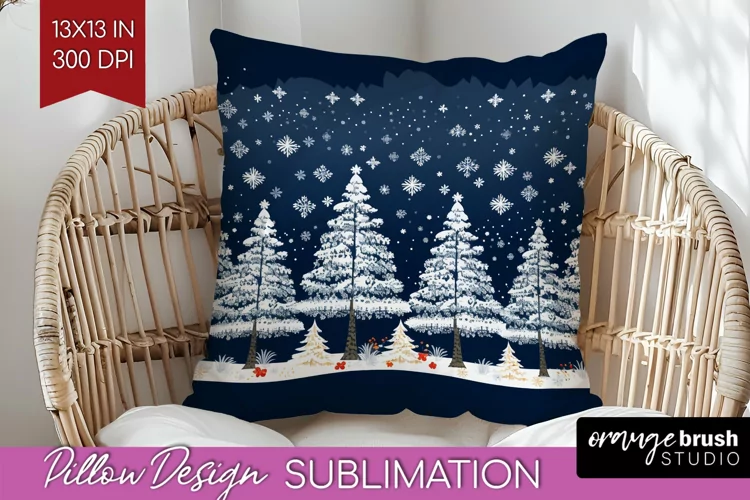 Nordic Christmas Pillow Sublimation - Winter Pillow Cover