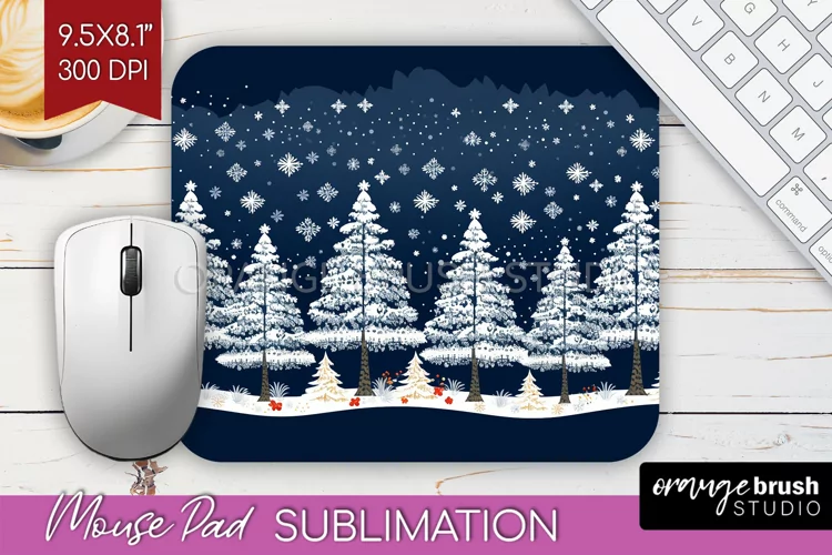 Nordic Christmas Mouse Pad Sublimation - Winter Mousepad PNG