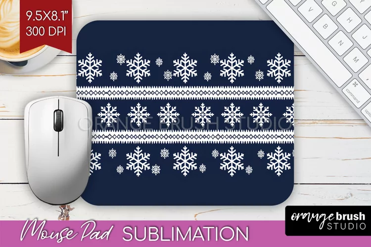 Nordic Christmas Mouse Pad Sublimation - Winter Mousepad PNG