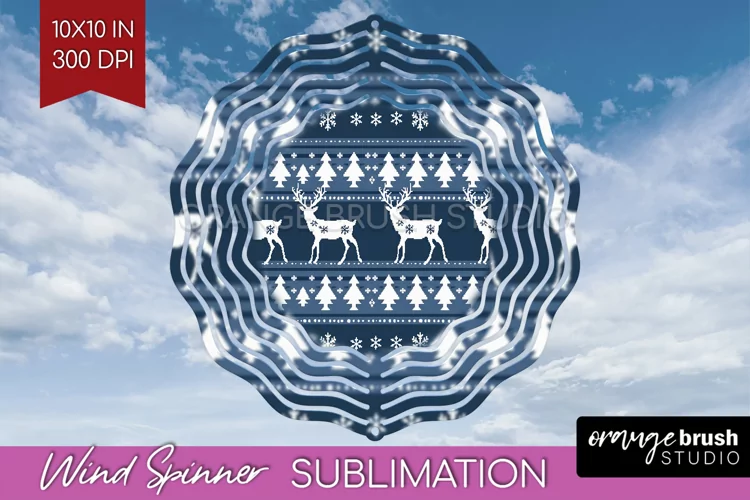 Nordic Christmas Wind Spinner Sublimation PNG